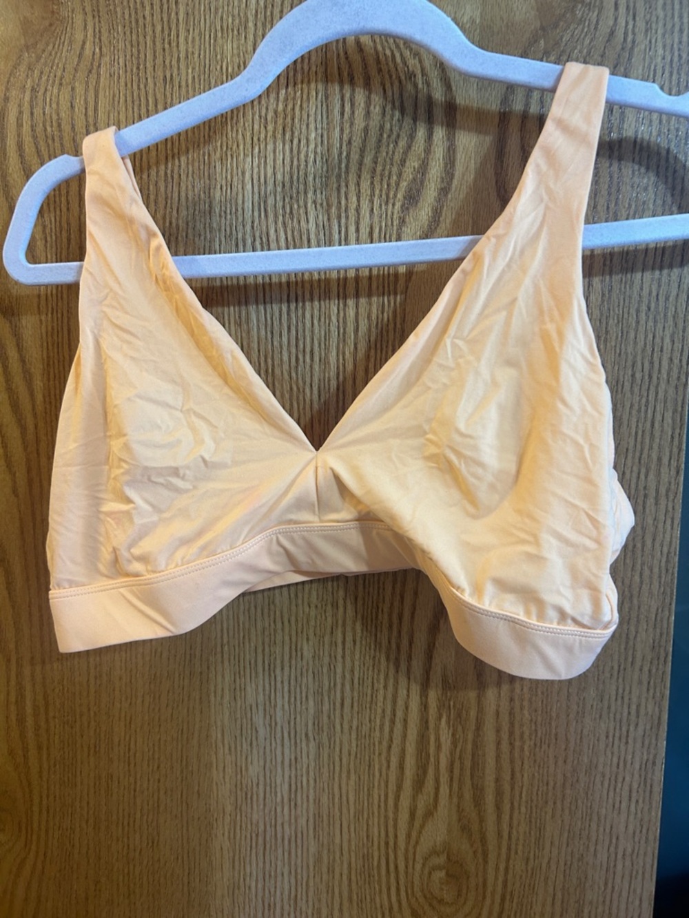 Light Peach Wireless Bralette — Soft Support, No Underwire